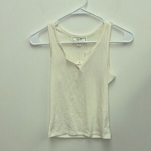 Hippie Rose Ribbed Notch Tank - Ivory